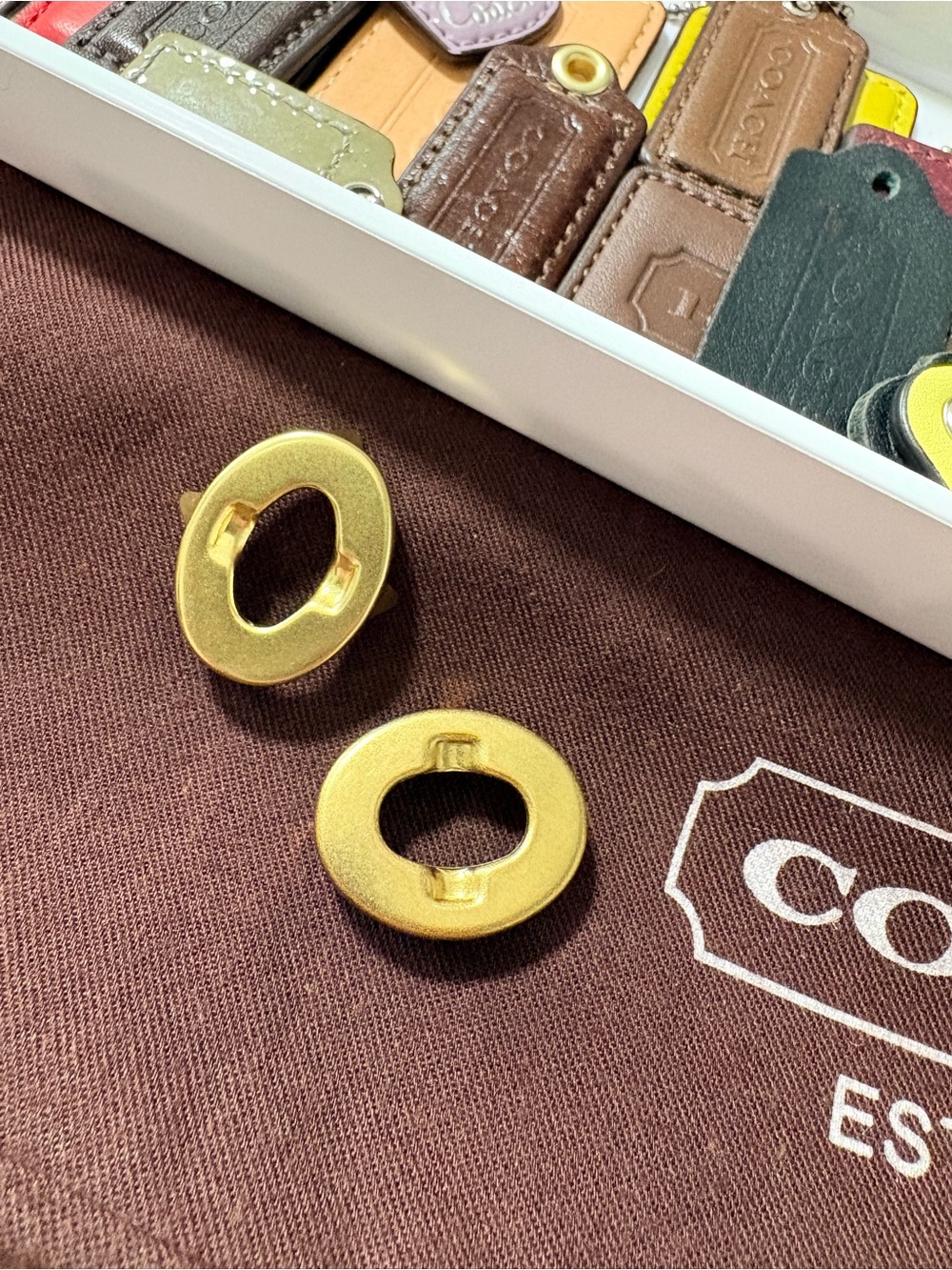 Vintage Coach 100% Solid Brass Turnlock Replacement Hardware Faces (Set of 2)